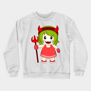 Girl Halloween Devil Trident Crewneck Sweatshirt